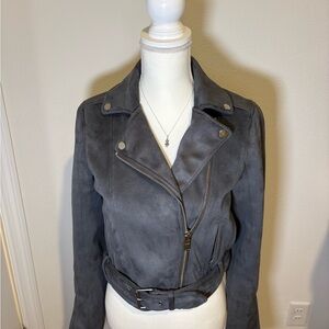 Abercrombie & Fitch Women's Dark Gray Leather Jacket